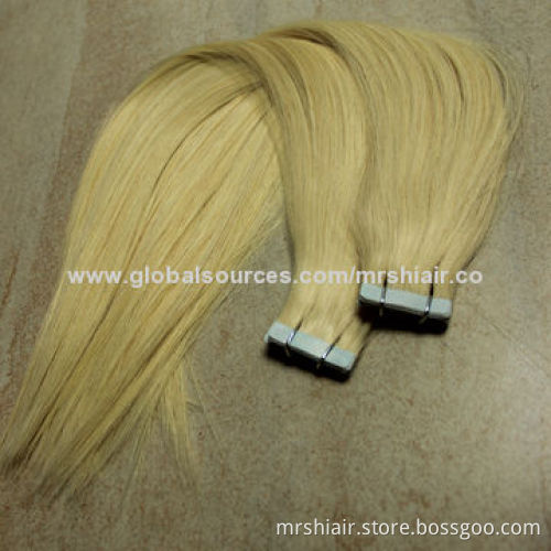 18-inch 60# color Russian straight tape in hair